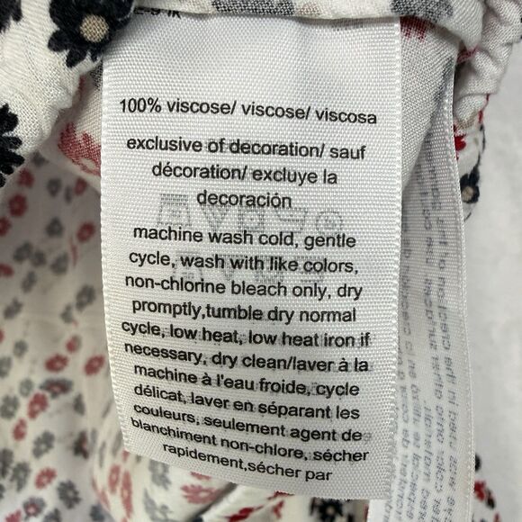 Tommy Hilfiger Women's XL Long Sleeve Ditsy Floral Button Down Top Roll Sleeve - Picture 12 of 16